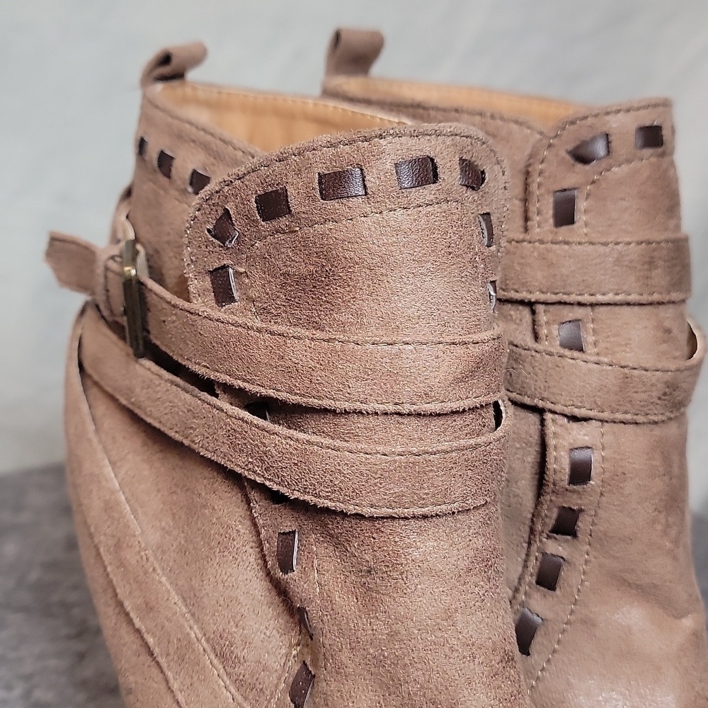 Brown Strappy Ankle Boots Qupid - Picture 6 of 14